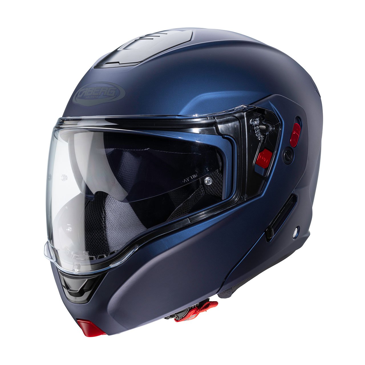 HORUS Caberg Horus X Matte Blue Yamaha modular helmet, three-quarter view, sporty design with a transparent visor.