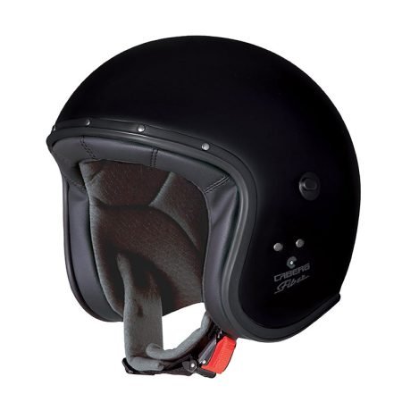 Casco jet Caberg Freeride X nero opaco, vista a tre quarti