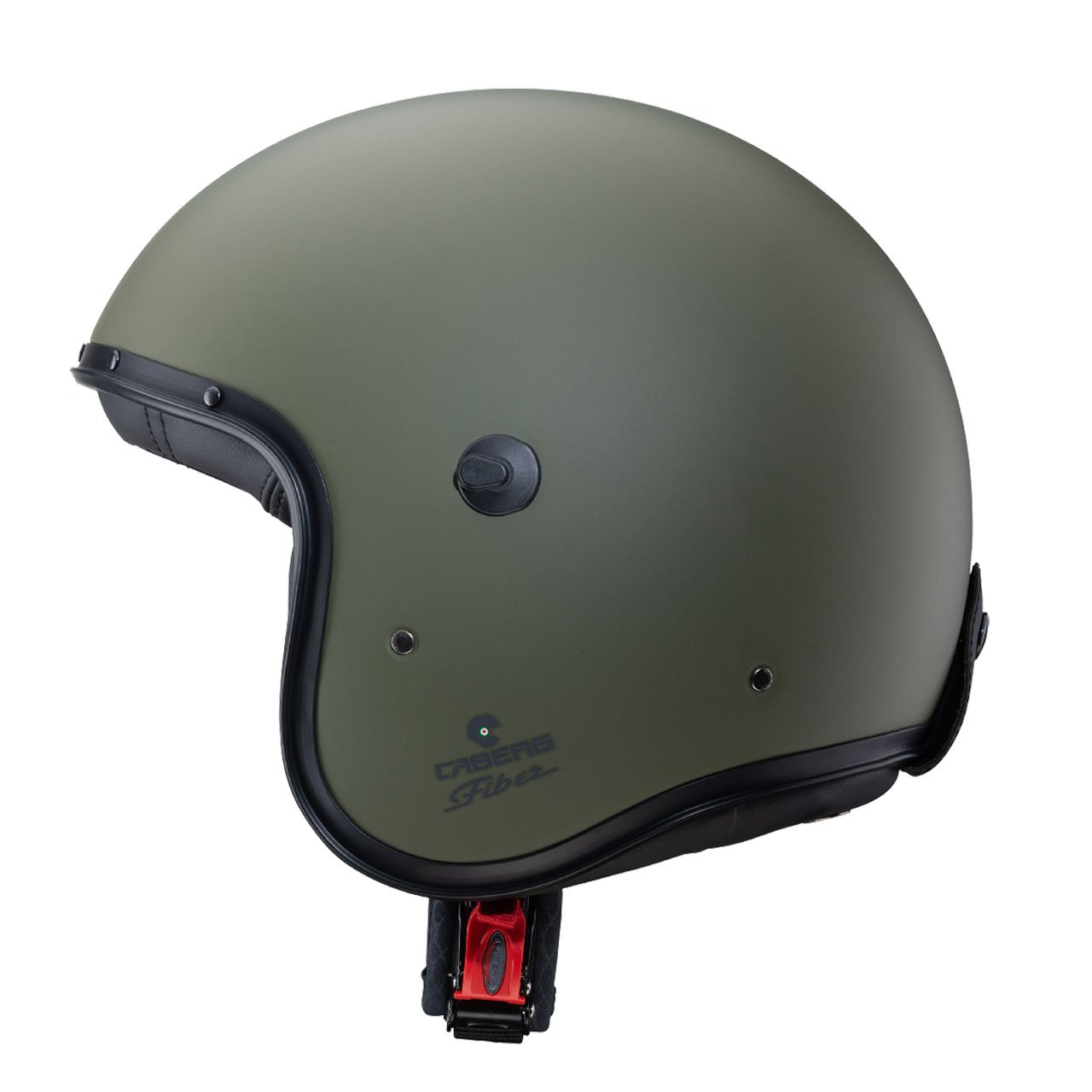 Casco jet Caberg Freeride X verde militare opaco, vista laterale