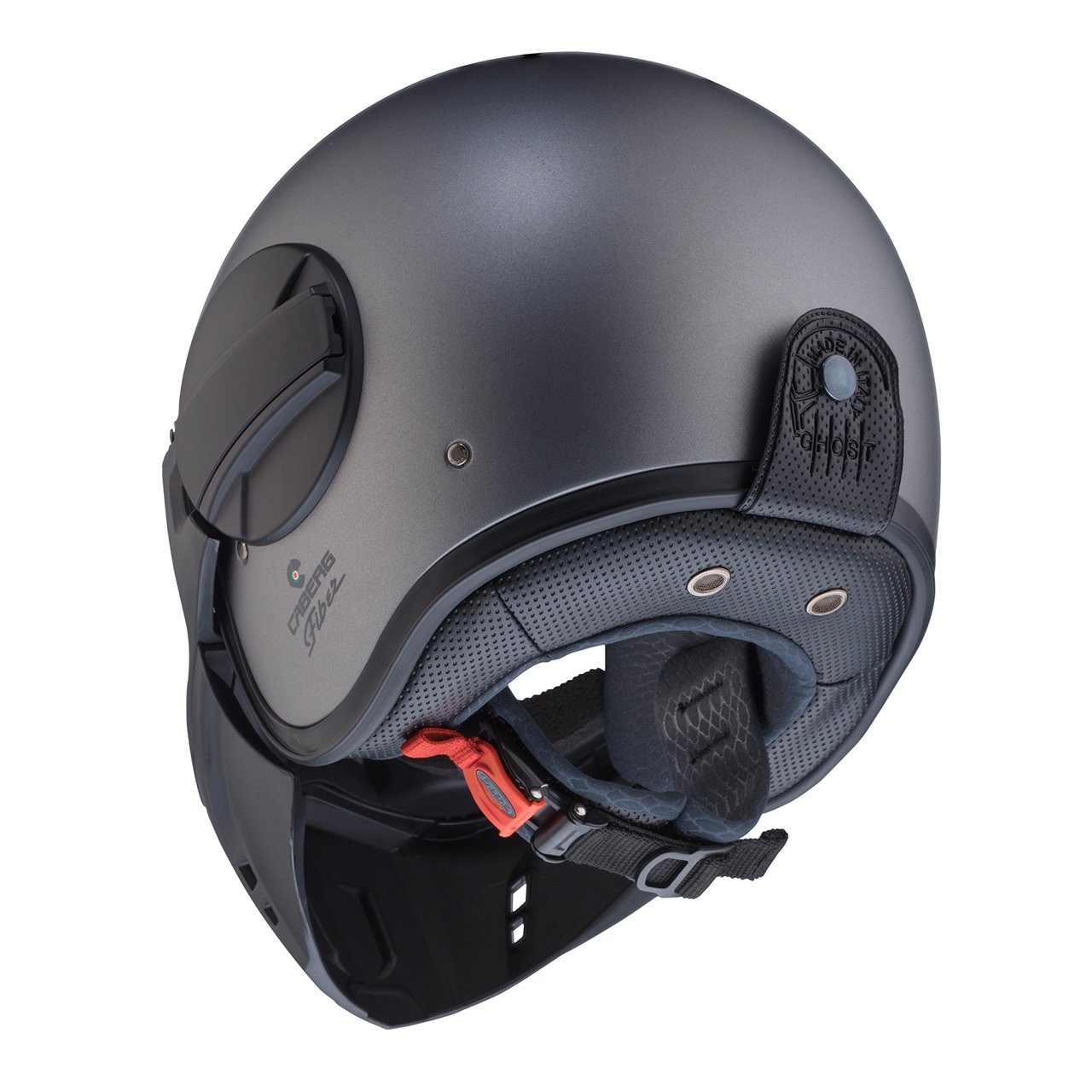 Casco jet Caberg Ghost X antracite opaco, vista posteriore