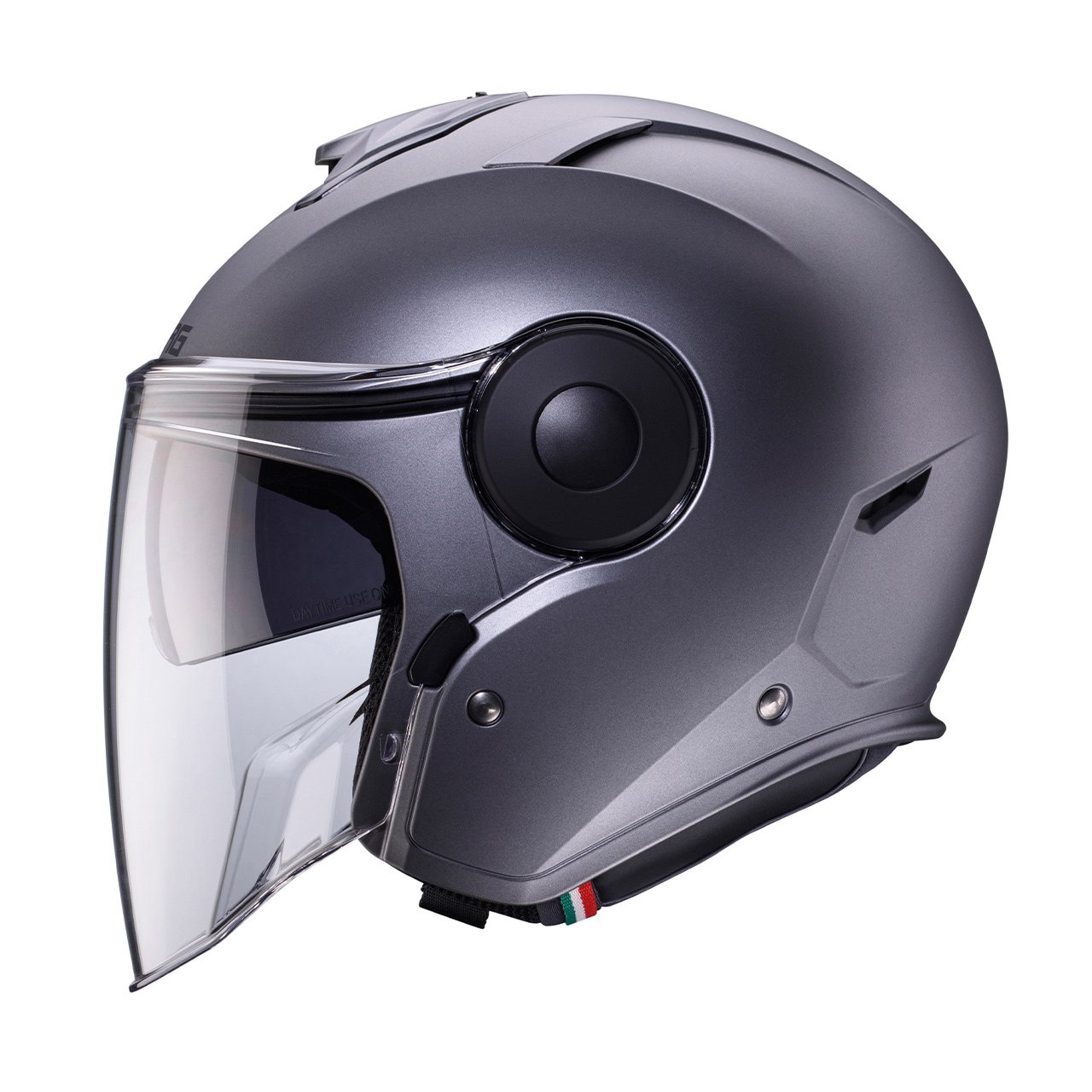 Casco jet Caberg Soho colore antracite opaco, vista laterale