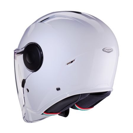 soho-white-rear Casco jet Caberg Soho colore bianco, vista posteriore tre quarti